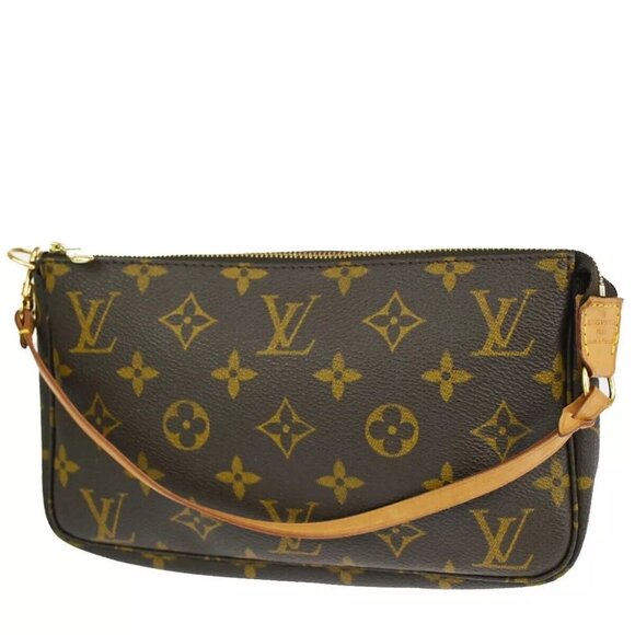 authenticity guaranteed LOUIS VUITTON Pochette Accessoires Hand Bag Monogram - Picture 1 of 14